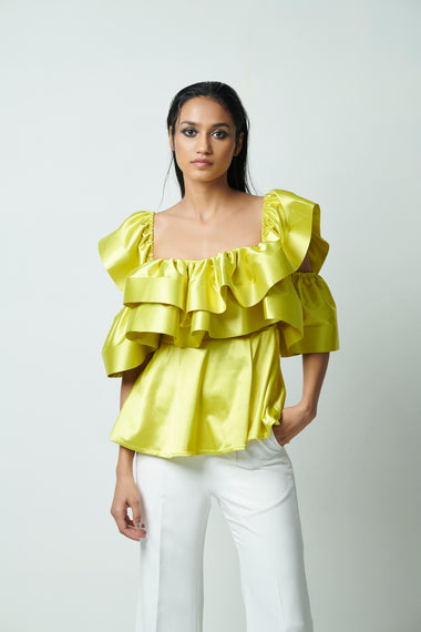 Citrine Ruffle Top