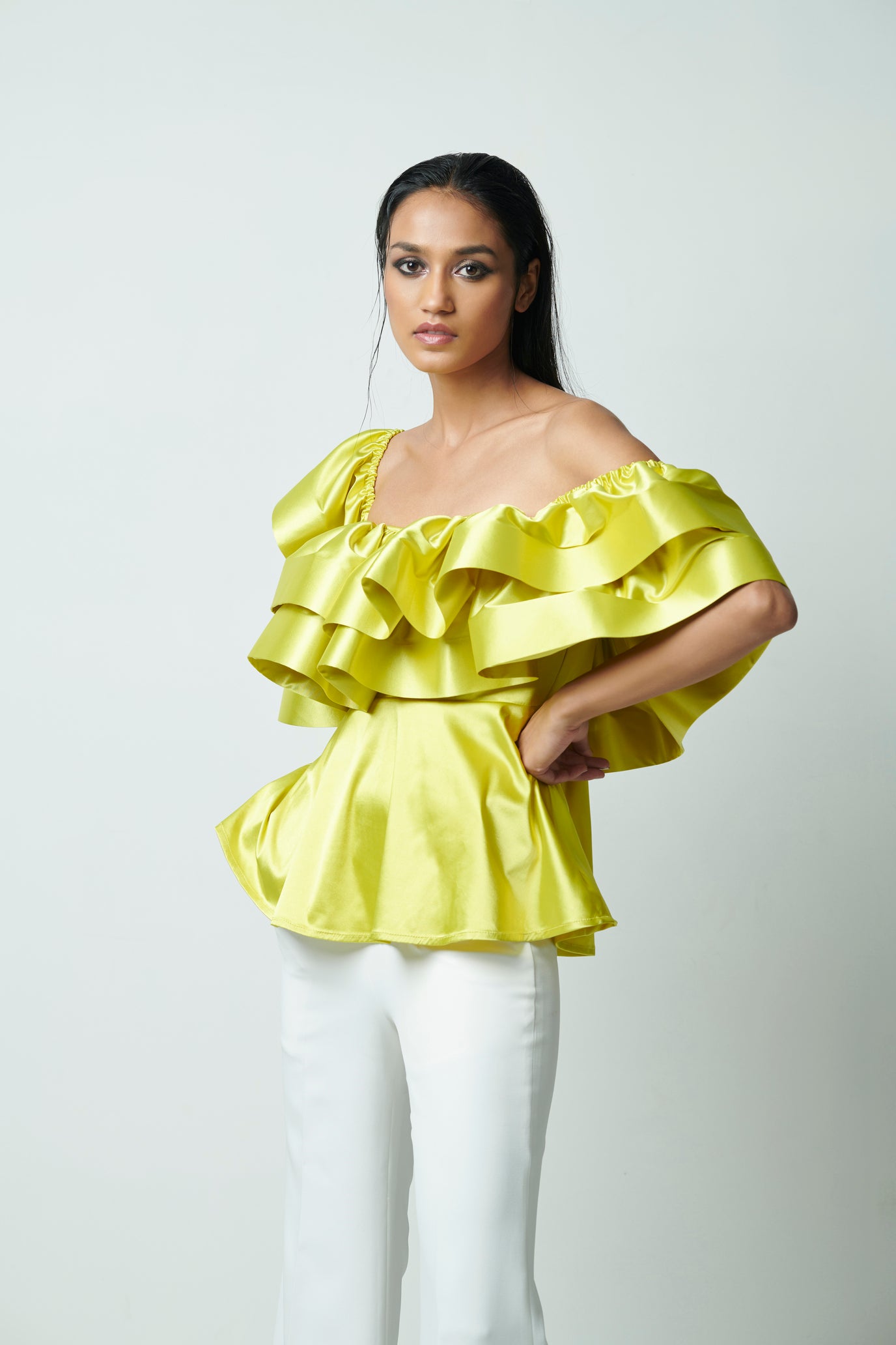 Citrine Ruffle Top